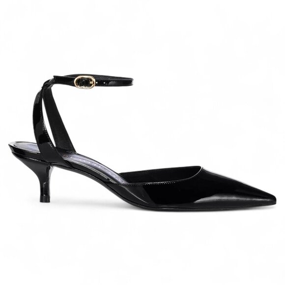 Stuart Weitzman Women's BarelyThere 50 Pointed Toe Kitten Heel Pumps - Picture 3 of 4